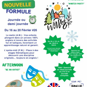 Stages « Winter Party » et/ou « Be an Artist » @ La Croix Blanche, Bondues – 16-20 février 2026