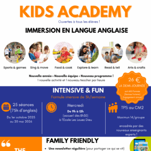 Kids Academy - 2025-2026 - Écoles Les Louez Dieu, Arras