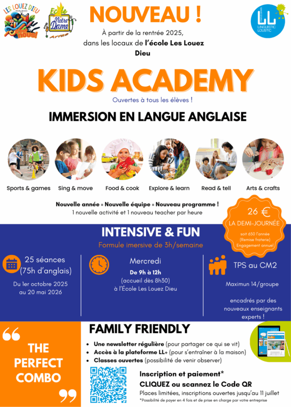 Kids Academy - 2025-2026 - Écoles Les Louez Dieu, Arras