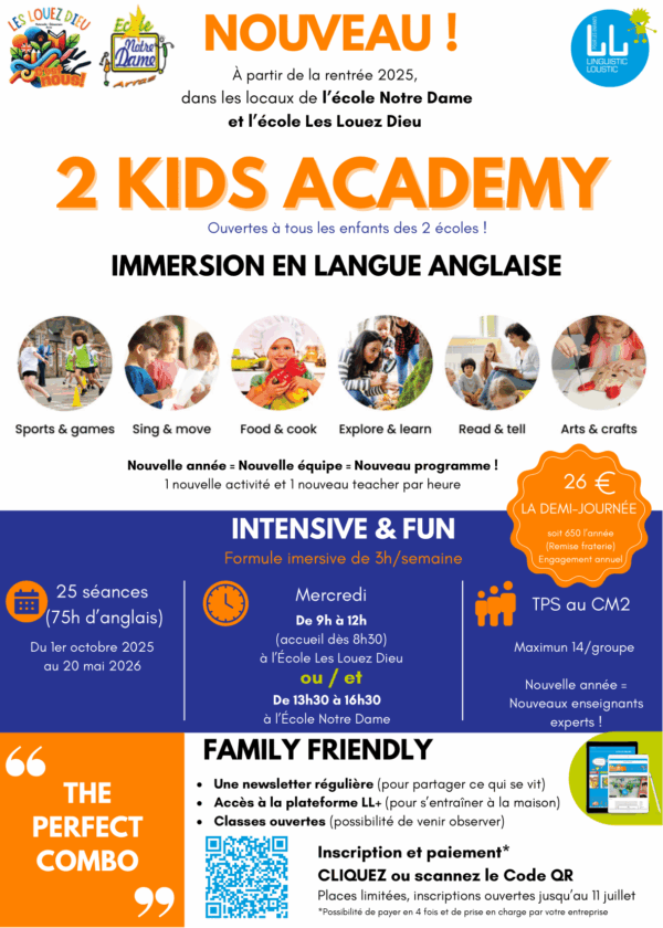 Kids Academy - 2025-2026 - Écoles Les Louez Dieu  et/ou  Notre Dame, Arras