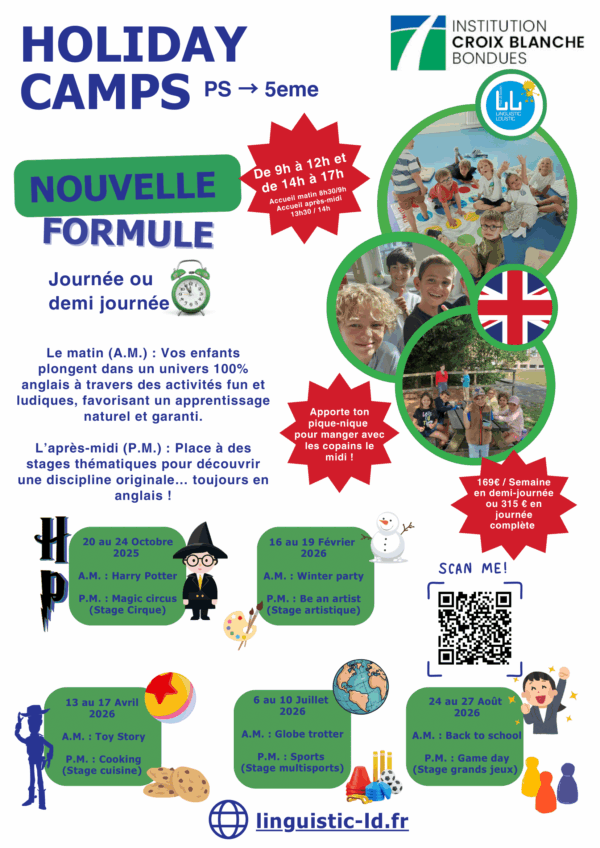 Stage(s) Anglais « Harry Potter » et/ou « Magic Circus » à l'école La Croix Blanche, Bondues - 20-24 Octobre 2025