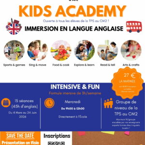 Kids Academy - 2025-2026 - Écoles Jeanne d'Arc, Roye