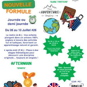 Stage(s) Anglais « Globe Trotters » et/ou « Sports » à l'école Les Louez Dieu, Arras - 06-10 Juillet 2026