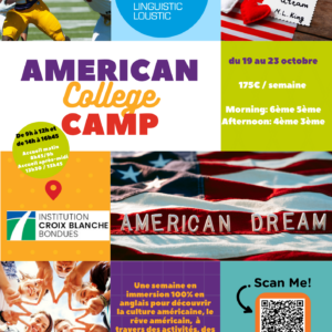 Stage Anglais "American College" à l’école La Croix Blanche, Bondues – 19-23 Octobre 2026